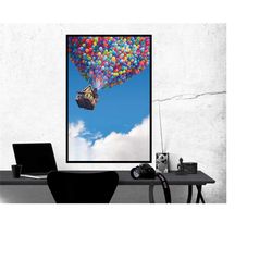 up pixar balloons movie poster, room decor, home decor, art poster for gift