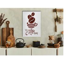 coffee time kitchen metal poster, modern metal wall art, home decor, metal printing wall hangings, art and birthday gift