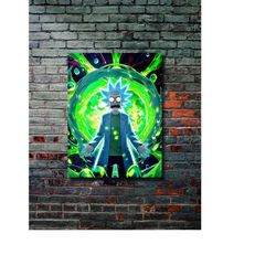 rick, rick and morty, movies & tv series metal poster, modern metal wall art, home decor, metal printing wall hangings,