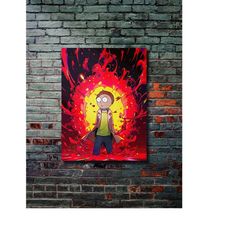 morty, rick and morty, movies & tv series metal poster, modern metal wall art, home decor, metal printing wall hangings,