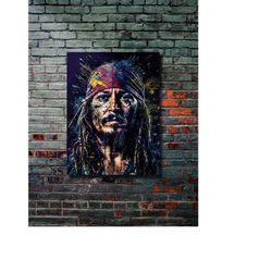 jack sparrow, pirates of the caribbean, movies & tv series metal poster, modern metal wall art, home decor, metal printi