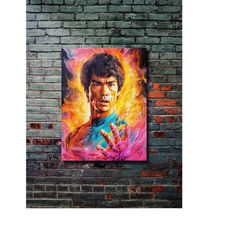 bruce lee, movies & tv series metal poster, modern metal wall art, home decor, metal printing wall hangings, art and bir