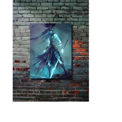 kalista, league of legends, gaming poster, wall art painting, metal poster, modern metal wall art, home decor, wall hang