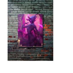 evelyn, league of legends, gaming poster, wall art painting, metal poster, modern metal wall art, home decor, wall hangi