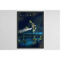 alien poster, alien print, digital poster, download print, home decor, wall decor, vintage poster, famous print, alien m
