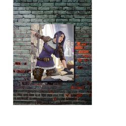 caitlyn, league of legends, gaming poster, wall art painting, metal poster, modern metal wall art, home decor, wall hang