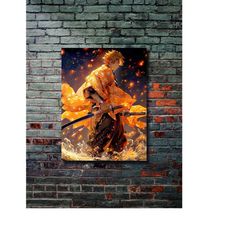 zenitsu - demon slayer - anime & manga design metal poster, modern metal wall art, home decor, metal printing wall hangi