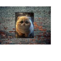 cat animals neon metal poster, modern metal wall art, home decor, metal printing wall hangings, art and birthday gift