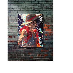 luffy - one piece - anime & manga design metal poster, modern metal wall art, home decor, metal printing wall hangings