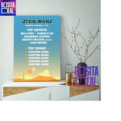 star wars tio artists and top songs decorations poster canvas