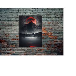 landscape wall metal printing, neon metal poster, modern metal wall art, home decor, metal printing wall hangings, art a