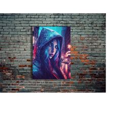 beautiful girls people neon metal poster, modern metal wall art, home decor, metal printing wall hangings, art and birth