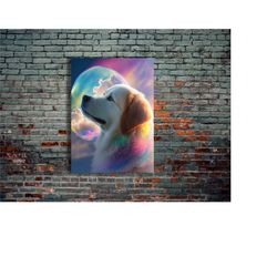 dog animals neon metal poster, modern metal wall art, home decor, metal printing wall hangings, art and birthday gift /