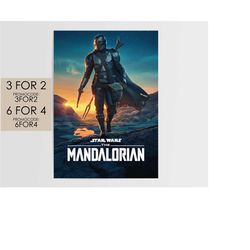 the mandalorian star wars poster - tv movie poster art film print gift swm003