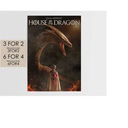 house of the dragon poster - tv movie poster art film print gift hotd005
