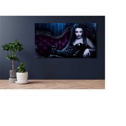 gothic ready to hang, gothic home decor, gothic girl, gothic canvas,gothic wall art,gothic, gothic prints, gothic poster