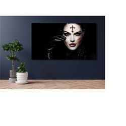 gothic ready to hang, gothic poster, gothic home decor, gothic girl, fantastic painting, gothic prints, gothic canvas,go