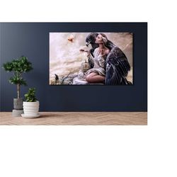 gothic home decor,gothic girl, fantastic painting, gothic ready to hang, gothic poster, gothic prints, gothic canvas, go