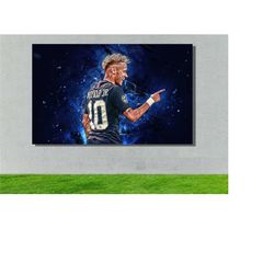 neymar canvas, neymar poster, jr, neymar jersey wall art, neymar jersey home decor, neymar gift painting, jr neymar pain