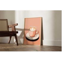 coffee latte print, coffee poster, exhibition poster, coffee lover gift, illustration, boho decor, wall art, kitchen dec