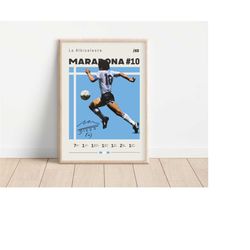 diego maradona poster, argentina football print, football poster, soccer poster, sports poster, gift for him
