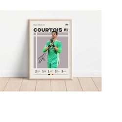 thibaut courtois poster, real madrid, football print, football poster, soccer poster, sports poster, gift for him, cr7