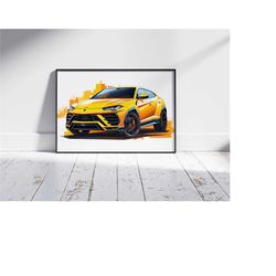 digital poster lamborghini urus print urus art luxury suv poster wall art gift automotive poster car enthusiast gift pos