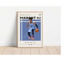 ja morant poster, memphis grizzlies, nba fans, nba poster, basketball poster, sports poster, gift for him