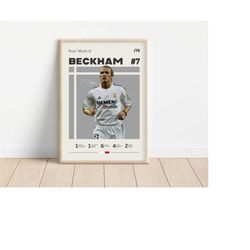 david beckham poster, real madrid, football print, football poster, soccer poster, sports poster, gift for him