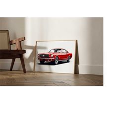 1967 mustang masterpiece: car prints, ford mustang poster, american car art - ideal gift for car enthusiasts and racing