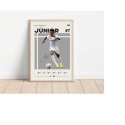 vinicius junior  poster, real madrid, football print, football poster, soccer poster, sports poster, gift for him