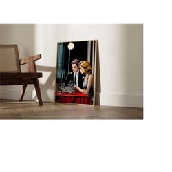 table for 2 art print, dining decor, romantic setting poster, culinary wall art, moments illustration, couples gift, lov