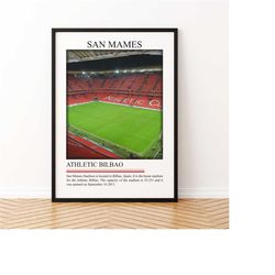 san mames stadium poster | san mames stadium poster print | canvas framed poster | black white stadium | soccer stadiums