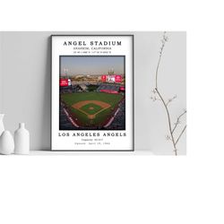 angel stadium canvas poster | angel stadium print | baseball stadium canvas | digital print poster | black white stadium