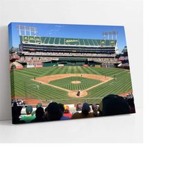 oakland coliseum stadium poster | oakland coliseum stadium print | canvas framed poster | black white stadium | mlb base