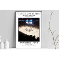 canada life centre canvas poster | canada life centre stadium print | hockey stadium canvas | digital print poster | bla