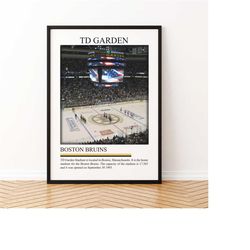 td garden canvas print | stadium poster | stadium wall art | black white stadium | nhl lovers sport gift | hockey canvas