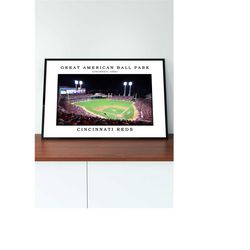 great american ballpark stadium poster | stadium canvas print | canvas framed poster | black white stadium | mlb basebal