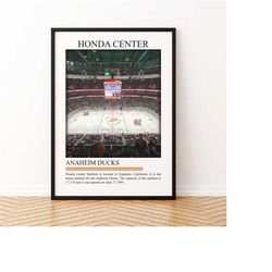 honda center canvas print | stadium poster | stadium wall art | black white stadium | nhl lovers sport gift | hockey can