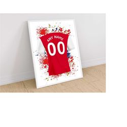 personalised arsenal inspired shirt print, arsenal football poster, emirates stadium, christmas for him, birthday gift,