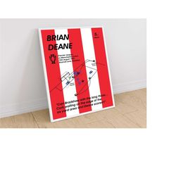 brian deane print, sheffield united v manchester united poster, football poster, bramall lane stadium, christmas for him