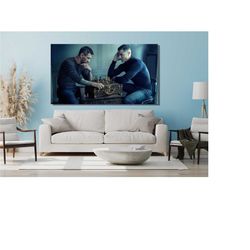 messi & ronaldo chess canvas, football legends poster, soccer player poster, football wall art, sport home decor, world