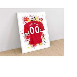 personalised manchester united inspired shirt poster
