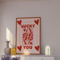 lucky you retro trendy aesthetic wall art poster