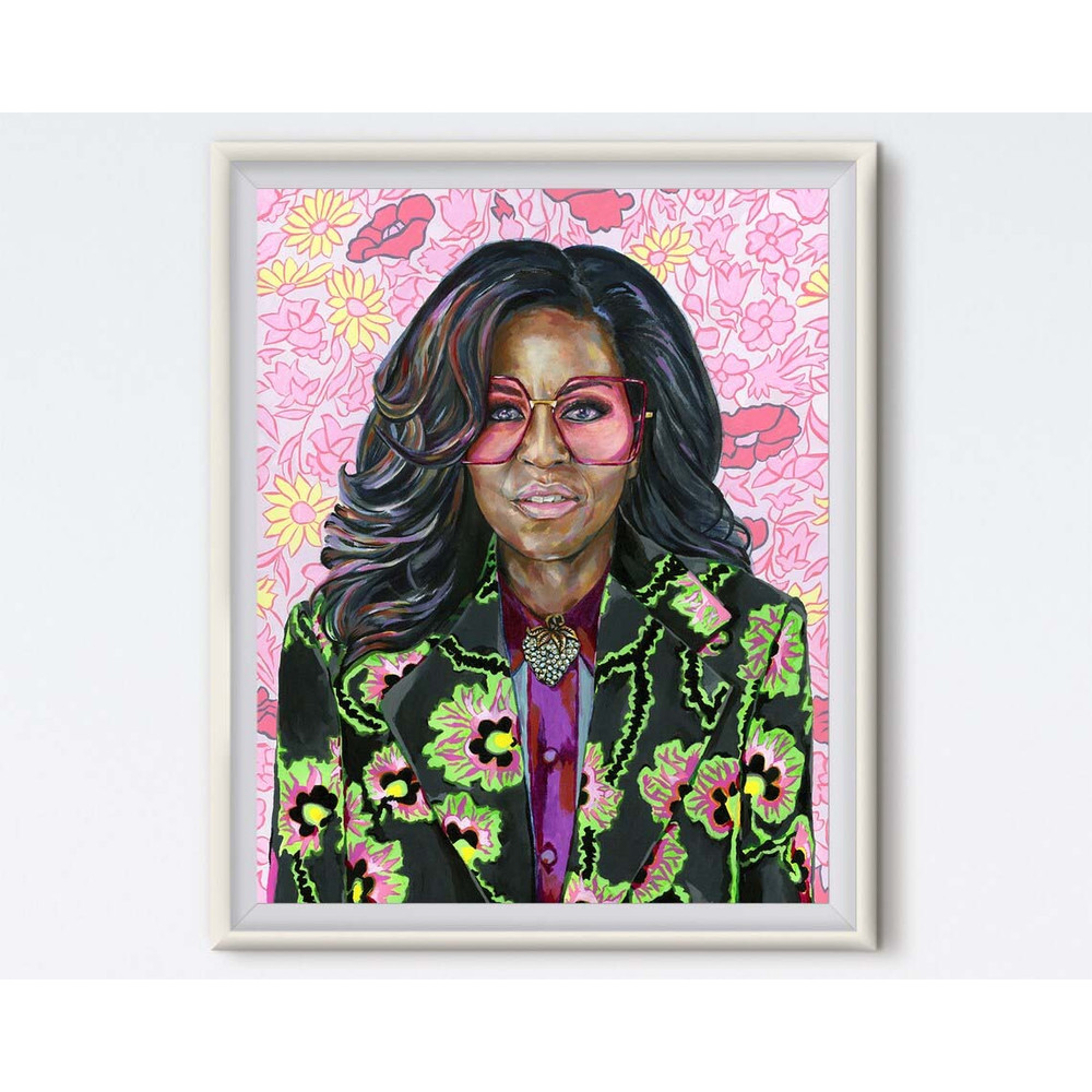 Michelle - Michelle Obama - Acrylic Painting Poster.jpg