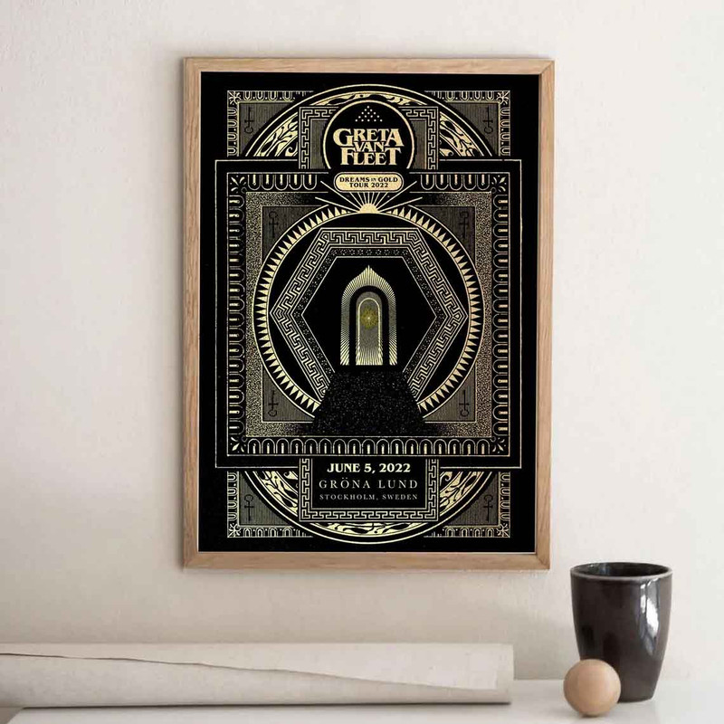 New Greta Vans Fleet Dreams In Gold 2022 Retro Rock Poster.jpg