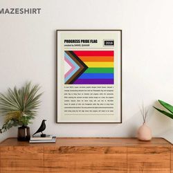progress pride flag lgbtq wall art poster