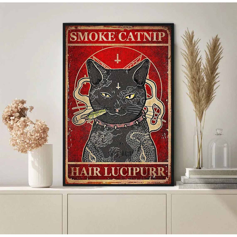 Smoke Catnip Hair Lucipurr Funny Cat Poster.jpg