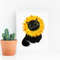 Sunflower Cat, Flower Cat, Black Cat Funny Poster.jpg