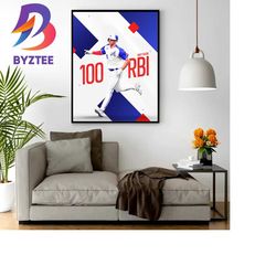 matt olson reaches 100 rbi in mlb home decor poster canvas